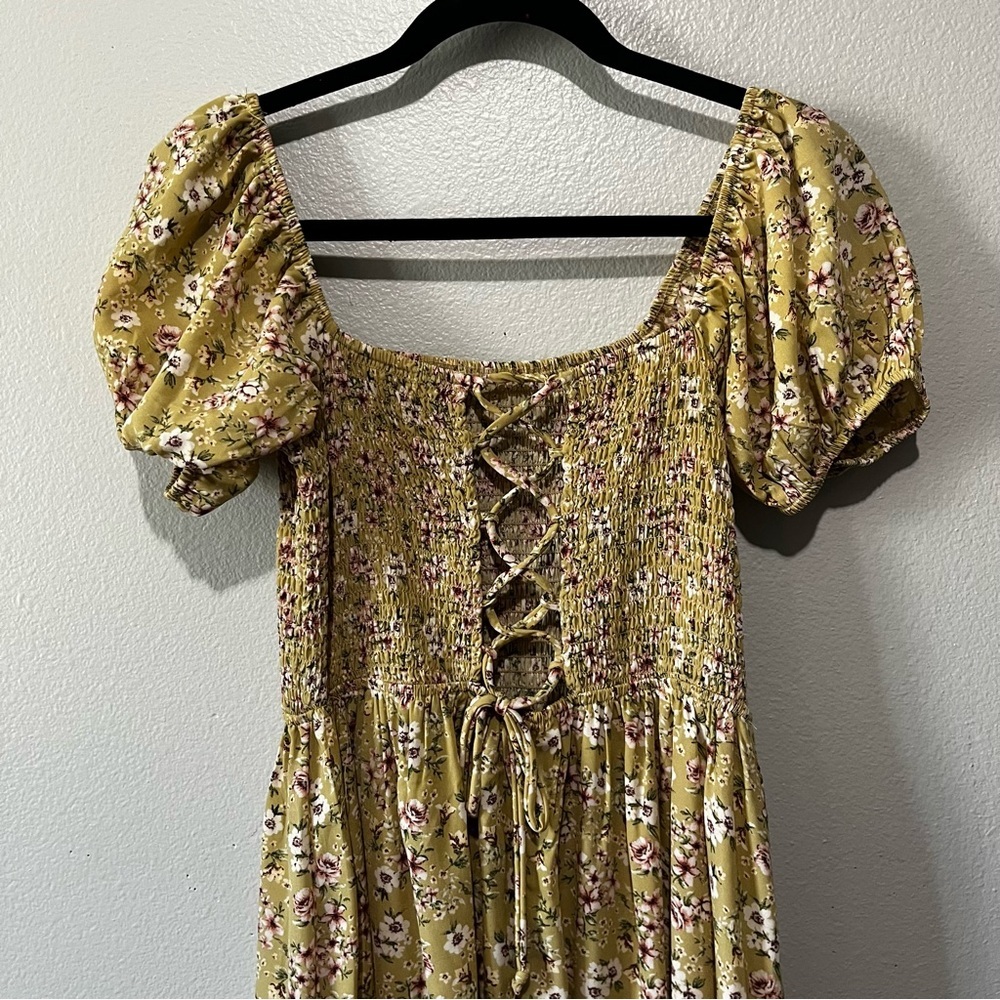 PIE IN THE SKY- Floral Yellow Maxi Dress Size M - Picture 4 of 5